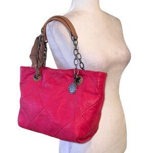 Lanvin Amalia Hot Pink Quilted Lambskin Leather Chain Strap Bag